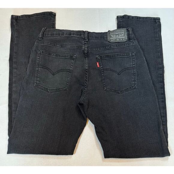 Levi's Boys Size 18 Reg 29 x 31 511 Slim Performance Faded Black Jeans Straight - Picture 4 of 8